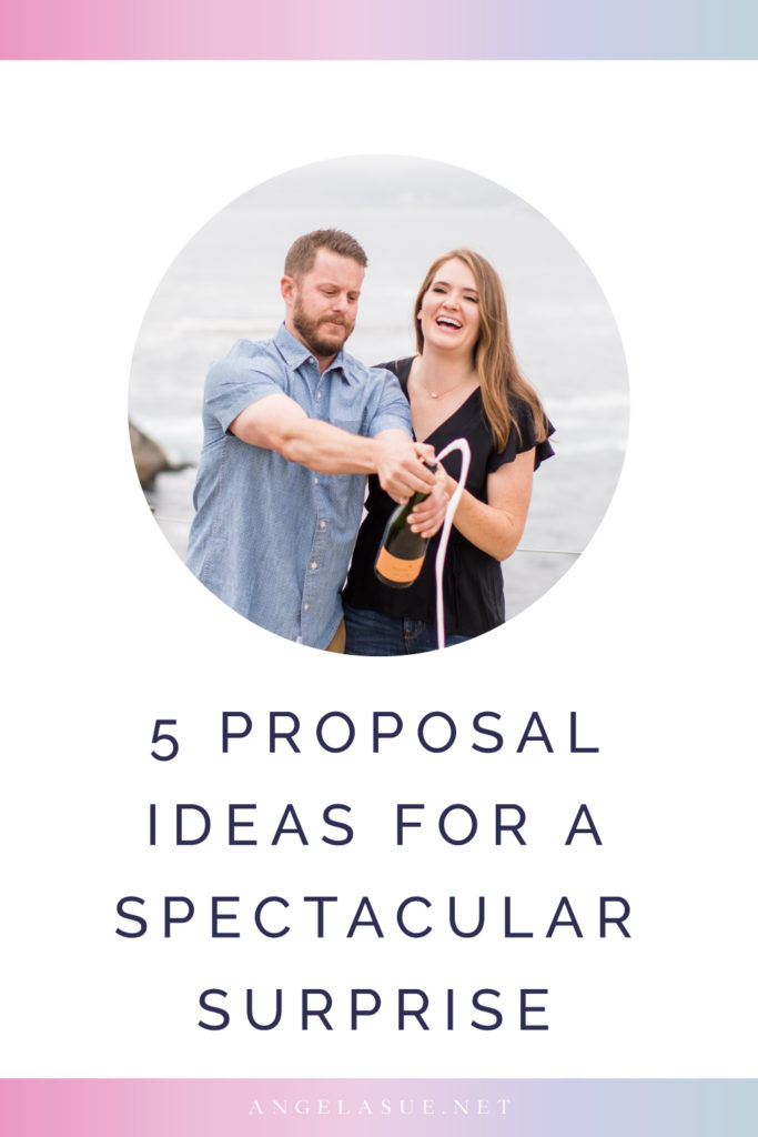 5 proposal ideas for a spectacular surprise - proposal photos - engaged couple popping champagne