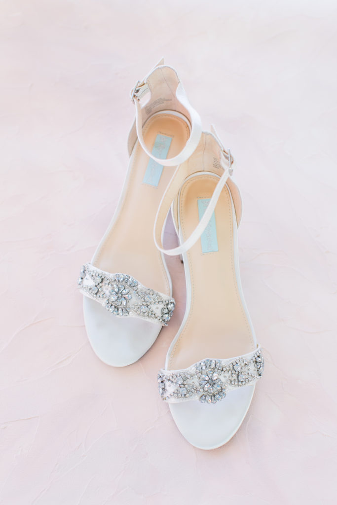 Betsey Johnson bridal heels - Villa Montalvo - Angela Sue Photography