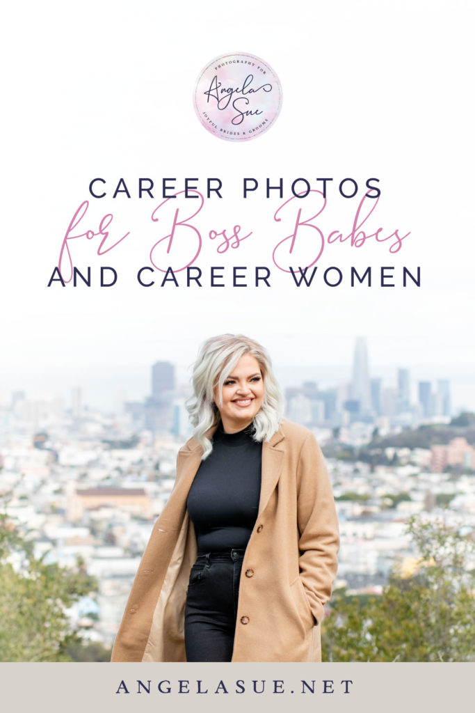 professional woman with San Francisco skyline behind her - Career Photographer - Angela Sue Photography
