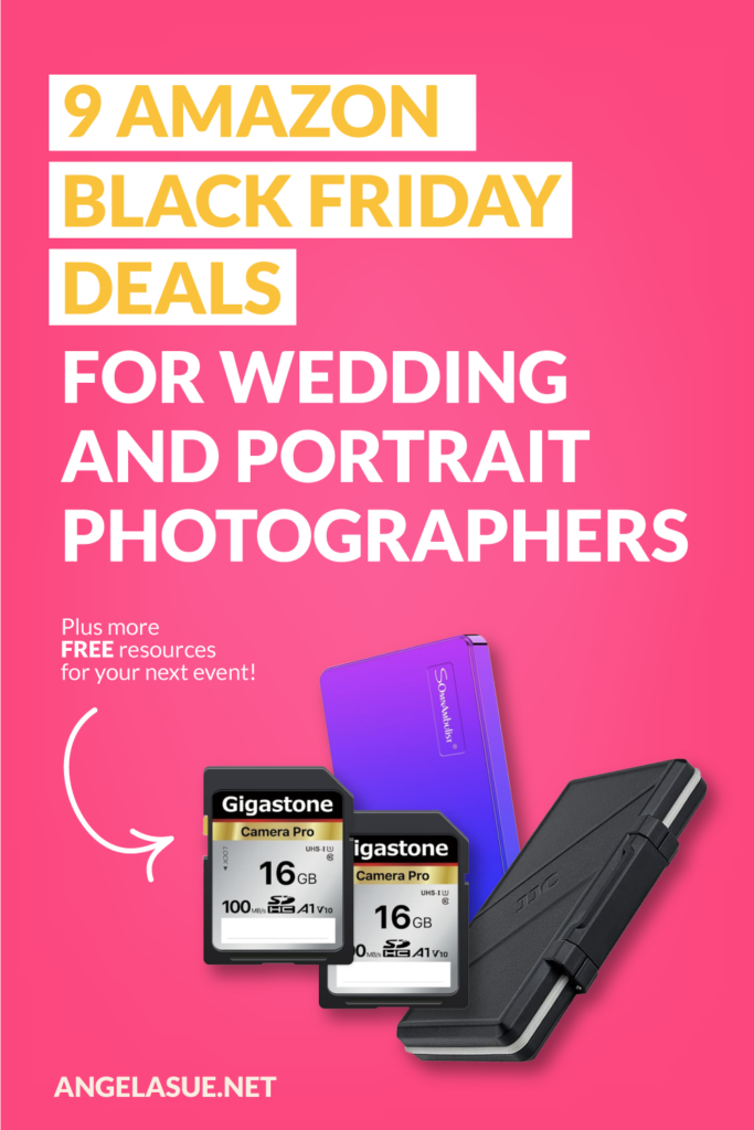Images of a hard drive, memory cards and a card case with the text: 9 Amazon Black Friday Deals for Photographers