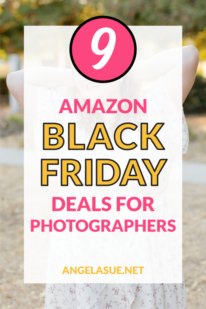 A photo of a photographer with the text: 9 Amazon Black Friday Deals for Photographers