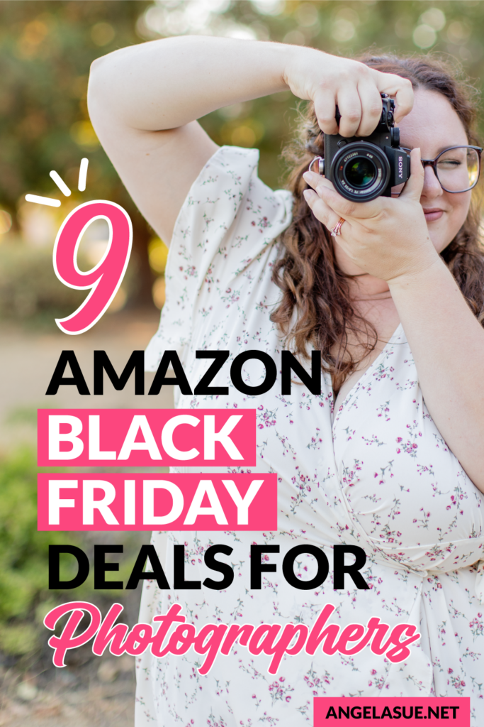 A photo of a photographer with the text: 9 Amazon Black Friday Deals for Photographers